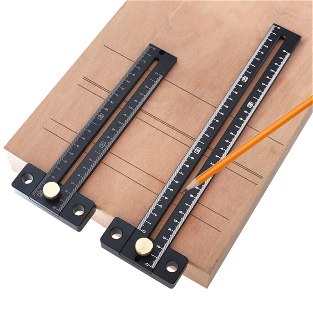 Aluminum Alloy T-Ruler for Woodworking - 180/280mm Metric Marking Tool