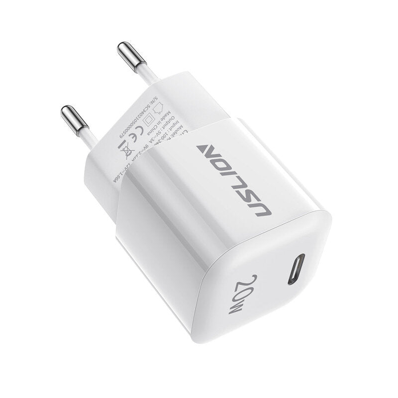 Fast USB PD Wall Charger EU Plug for iPhone 14 Pro Max, Huawei Mate50, Samsung S23