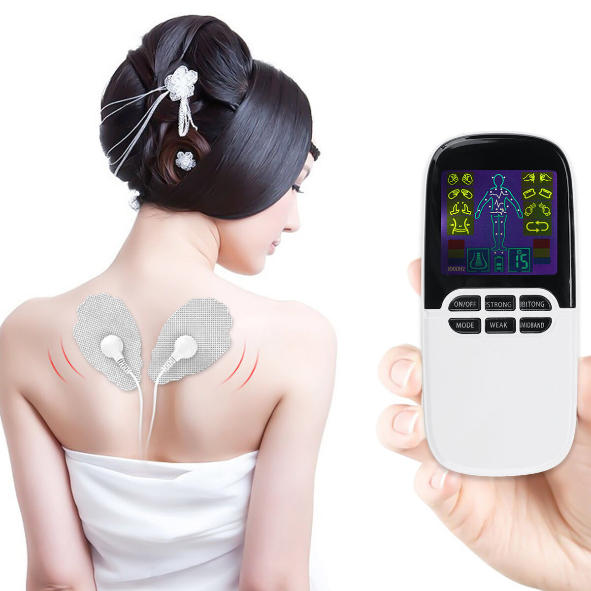 Electronic Pulse Meridian Massager with LCD Display - 8 Modes for Neck & Shoulder Pain Relief