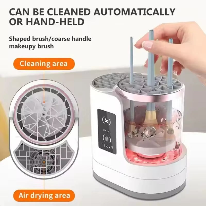 Electric Makeup Brush Cleaner, 3-in-1 Auto Clean & Dry, 5-Min Quick Clean System