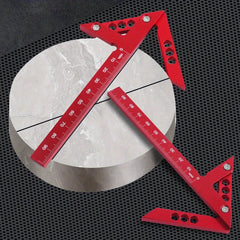 Aluminum Center Finder Square - 45/90 Degree Woodworking Angle Ruler & Scribe