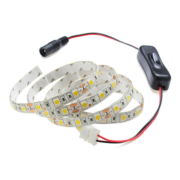 1M Waterproof 60 LED SMD5050 Strip Light Set with Switch & DC12V Power Adapter