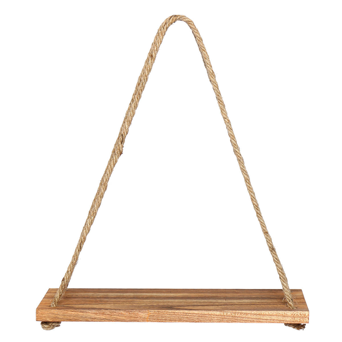 1/2/3 Tier Wooden Wall Mounted Rope Floating Storage Shelf - Kitchen Rack Hanging Shelves Holder