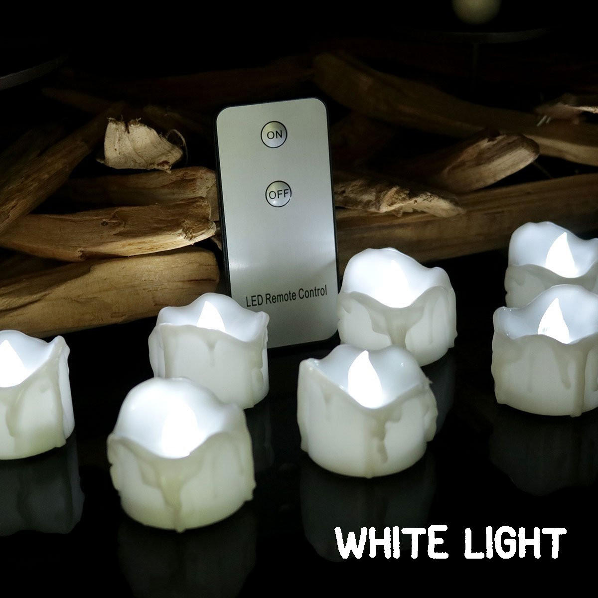 12PCS LED Flickering Tea Light Candles with Remote Control for Home, Garden, and Balcony Decor