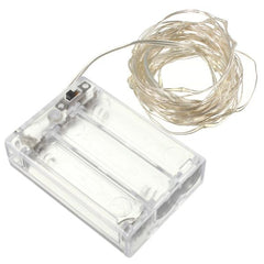 10M 100 LED Battery-Powered Waterproof Silver Wire Fairy String Lights for Christmas Party Decor