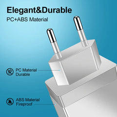 4-Port USB-Schnellladegerät EU-Adapter für iPhone 14, Samsung S22, Xiaomi, Huawei