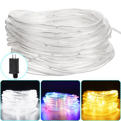 10M 100LED RGB Tube Rope String Lights with US Plug for Outdoor Xmas Home Decor