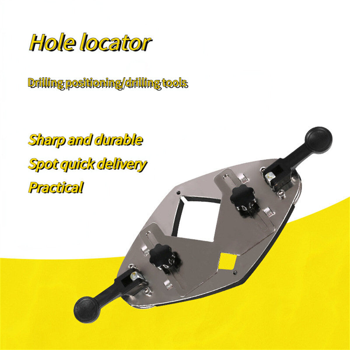 3-in-1 Guide Hole Jig: Woodworking Tile Puncher, Stainless Steel Centering Tenon Drilling Locator Tool