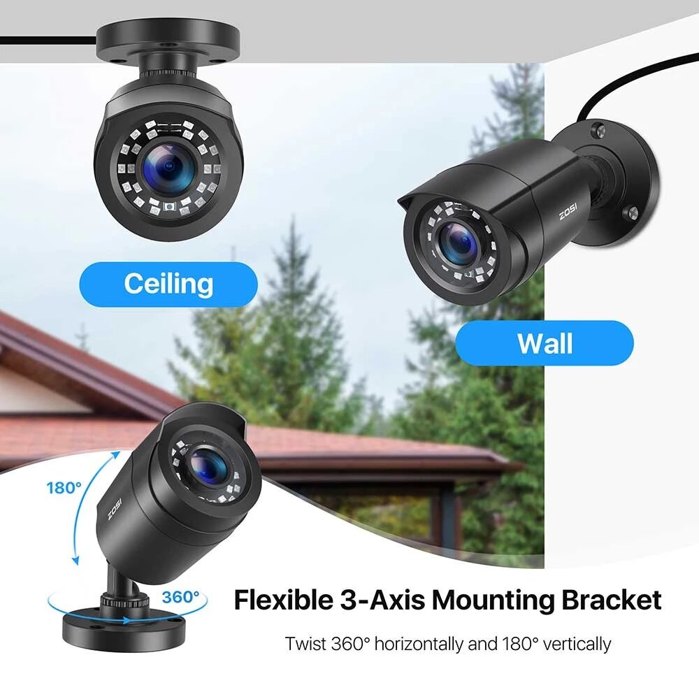 2MP 1080P HD 4-in-1 CCTV Security Camera with 24 IR LEDs, Full-Color Night Vision, Indoor Remote Surveillance