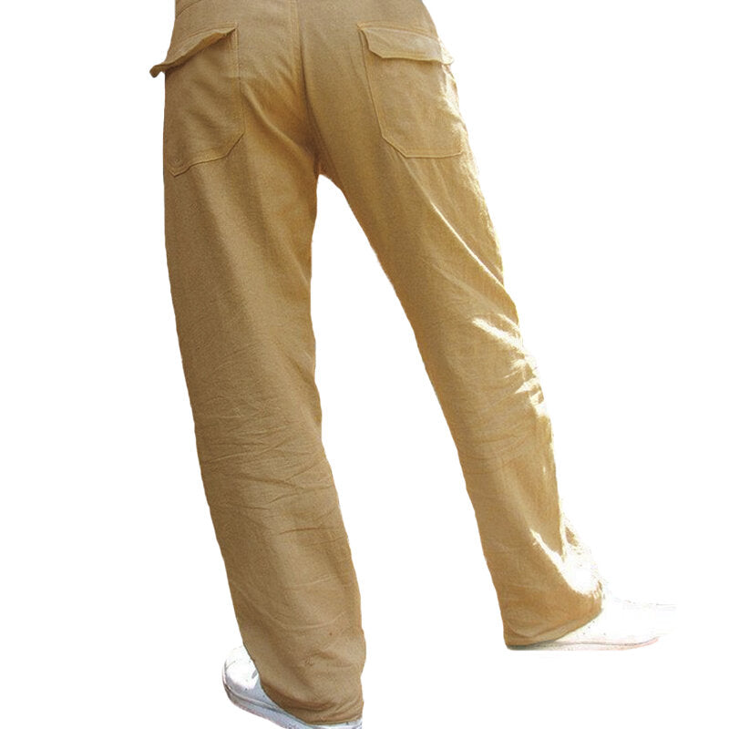 Men's Ethnic Style Cotton Breathable Straight Leg Casual Pants - Comfy and Stylish