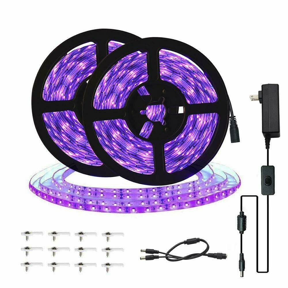 10 m UV-LED-Lichterkette – 10 m flexibles violettes Schwarzlicht, 60 LEDs pro Meter