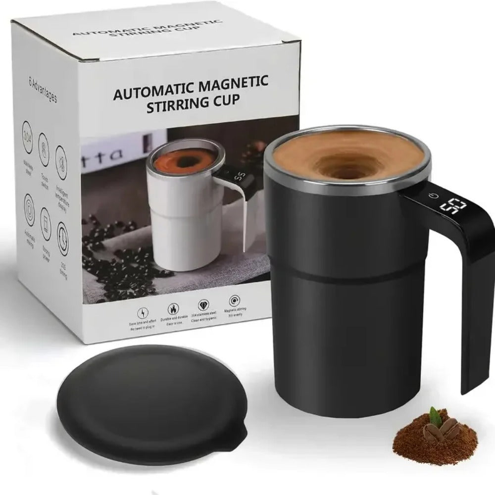 380 ml elektrischer Kaffeerührbecher – IP67 wasserdicht, BPA-frei, wiederaufladbar, automatischer Magnetrührer für Tee und Kaffee