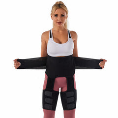 3-in-1 Adjustable Waist Trainer: Sweat Belt, Thigh Trimmer, Butt Lifter for Yoga, Gym, Pilates, and Workouts