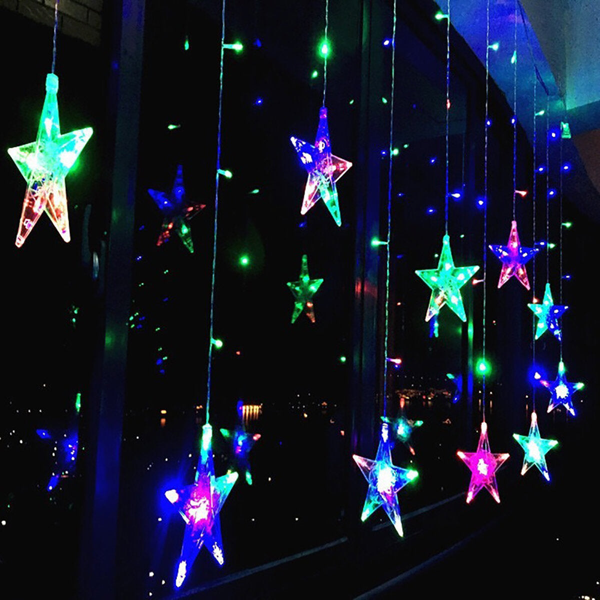 138 LEDs Star Fairy String Lights - Colorful Lamp for Wedding, Party, Holiday, Home, Christmas Decor, AC110V/220V