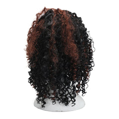 Deep Wavy Curly Lace Front Full Wig - Black Brown Hair