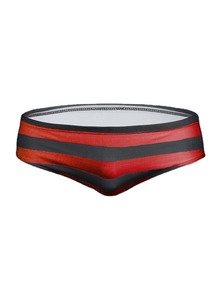 Gestreifte Bikiniunterwäsche für Herren mit niedriger Taille – Chinlon, Skinny Fit, Homewear