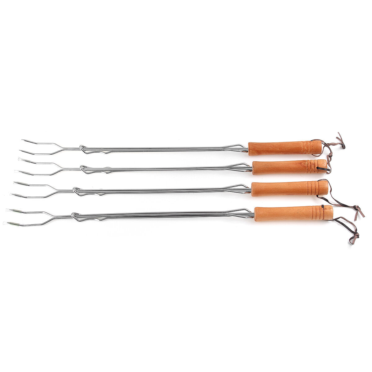 4pcs BBQ Stainless Steel Telescopic Forks - Outdoor Barbecue Tools Set