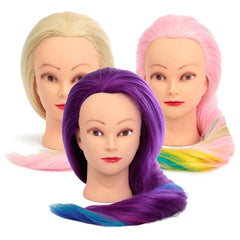 Multicolor Hairdressing Training Mannequin Head with Clamp Holder for Braiding Practice in Salons