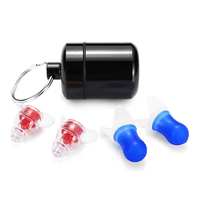 2 Pairs Silicone Earplugs - Noise Reduction for Camping, Travel, Sleeping, Swimming