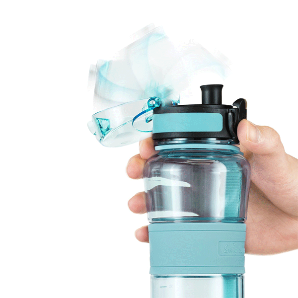 Auslaufsichere Sport-Wasserflasche mit großem Fassungsvermögen, mit Dichtungsdüse, Deckel und Filter für Fahrradreisen