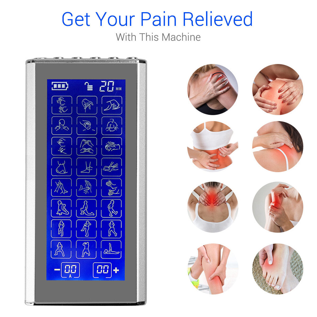 Rechargeable EMS TENS Pulse Massager: Multi-function Meridian Acupoint Patch for Household Physiotherapy