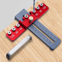 Adjustable Woodworking Cabinet Hardware Jig - Drill Guide & Punch Locator for Handles and Pulls