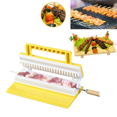 Portable Multi-Functional BBQ Meat Skewer Tool - Single/Double Row Kitchen Barbecue String Device