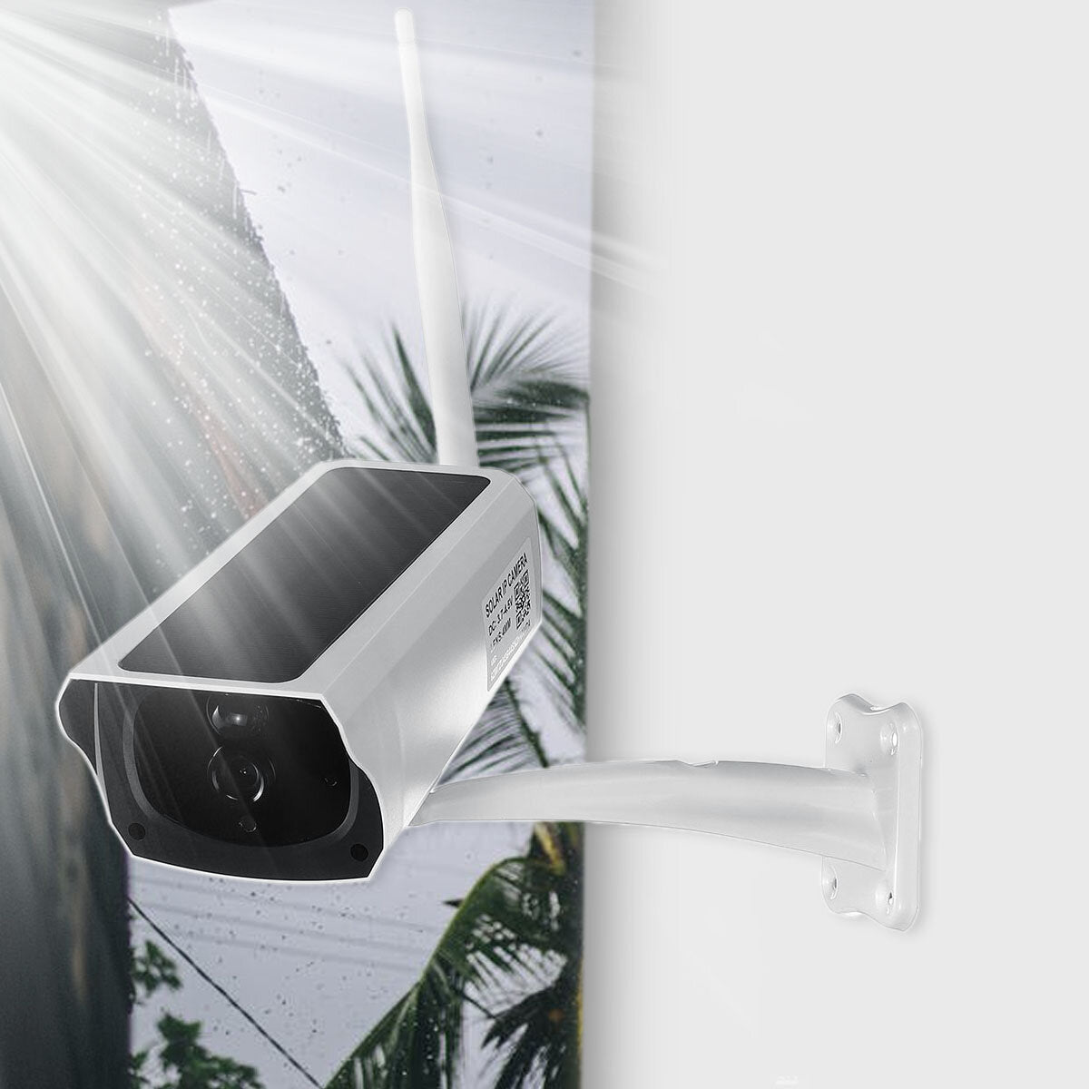 1080P HD WiFi Solar Security Camera - Night Vision, Wireless, PIR Motion Alarm, IP67 Weatherproof