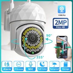 HD 2MP WiFi IP Camera - Waterproof, Infrared, Full Color Night Vision, 46 Lights Security Camera