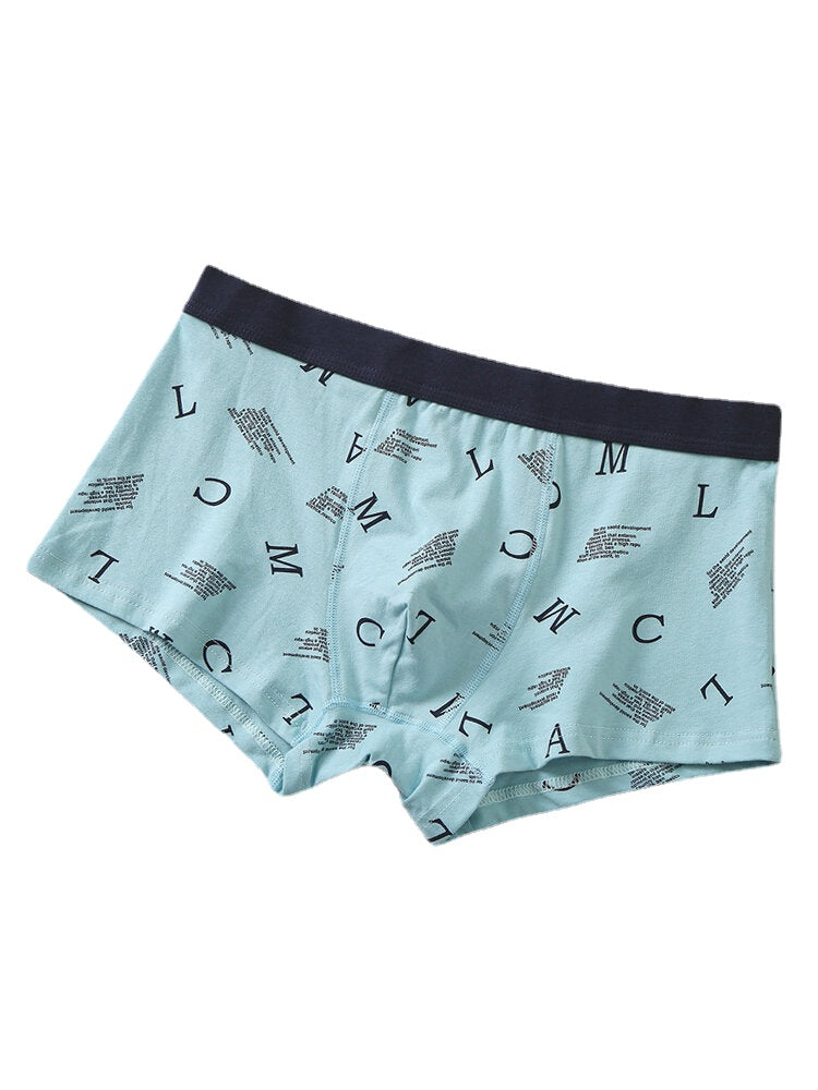 4er-Pack atmungsaktive und bequeme Boxerunterhosen aus Baumwolle für Herren mit Buchstabendruck