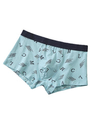 4er-Pack atmungsaktive und bequeme Boxerunterhosen aus Baumwolle für Herren mit Buchstabendruck
