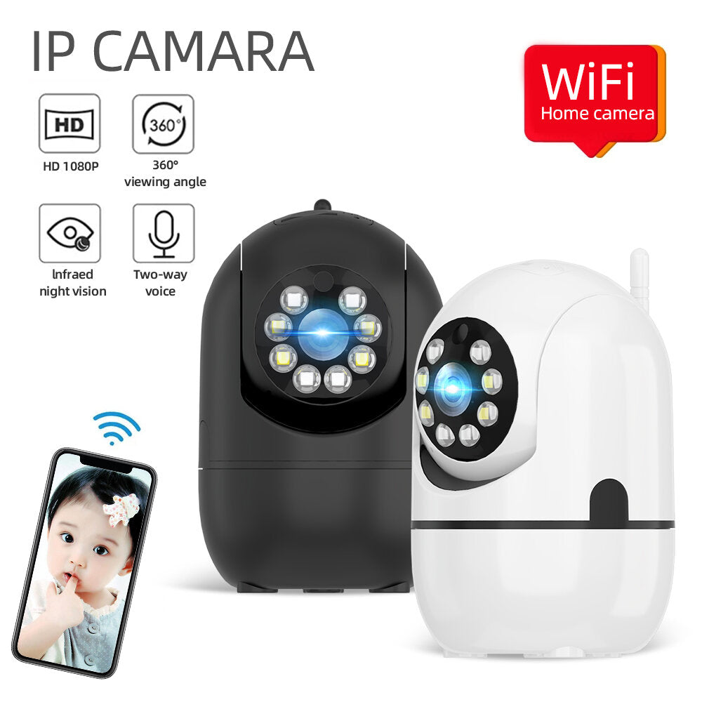 1080P Indoor PTZ WiFi IP Camera with Two-Way Audio, Cloud Storage, Night Vision, Waterproof, Dual Light Source, Baby Monitor