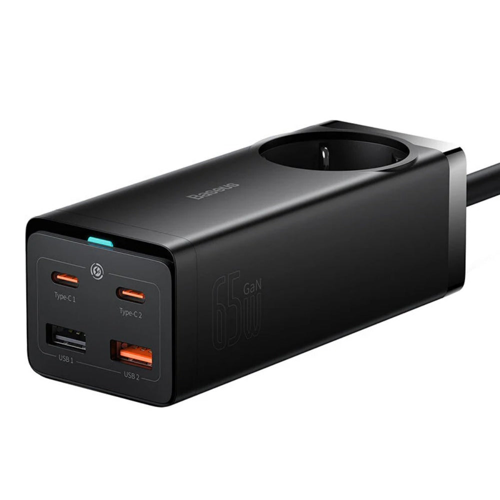 GaN3 Pro 65W 5-Port USB PD Ladegerät mit Schnelllade-Steckdosenleiste EU-Stecker + 100W Kabel