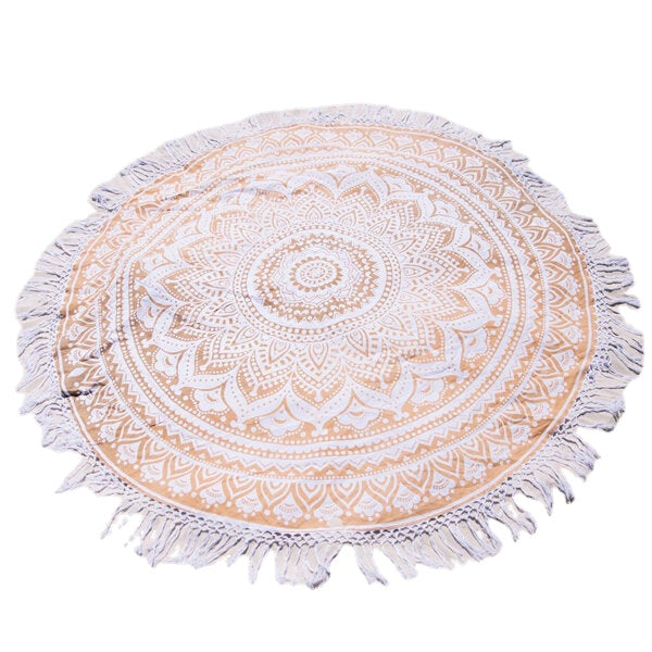 150cm European Style Round Beach Yoga Towel, Thin Polyester Fiber Tapestry, Bed Sheet, Tablecloth