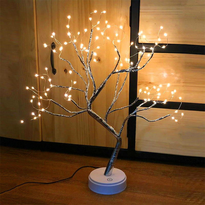 108 LED USB Copper Wire Firefly Tree Touch Control Night Lamp - Christmas String Light Holiday Decoration