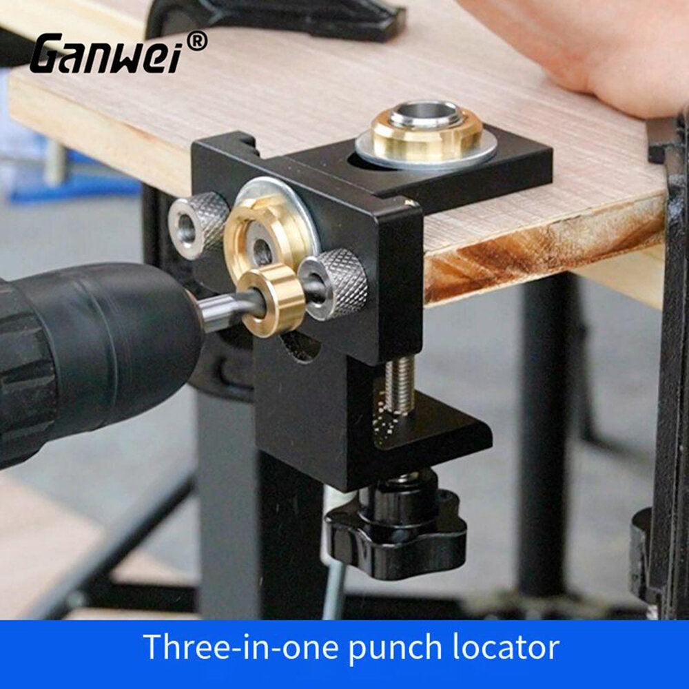 3-in-1 Punch Locator - Aluminum Woodworking Tool, 0-52mm Clamping Range, Scale Markings