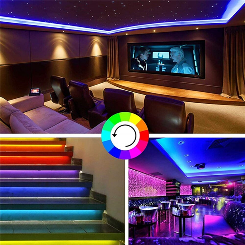 10M RGB LED Light Strip 5050SMD Non-Waterproof - 24 Key Remote - Alexa & Google Home Compatible