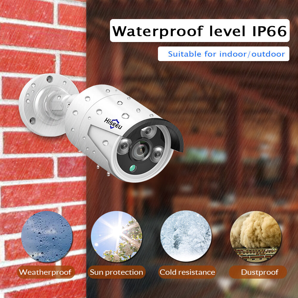 3.0MP POE Mini Bullet IP Camera, ONVIF P2P, IP66 Waterproof, Outdoor, IR CUT, Night Vision