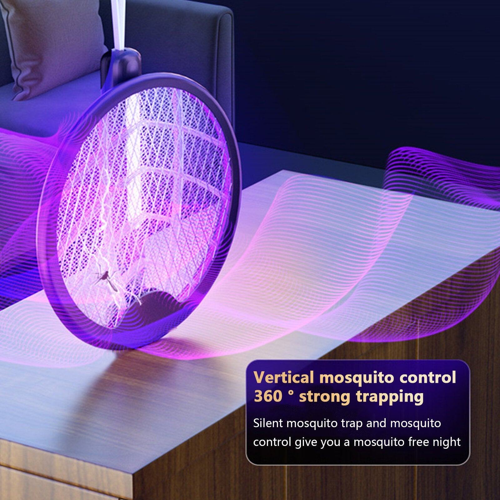 3-in-1 3000V Cordless Rechargeable Electric Mosquito Zapper & Fly Trap Lamp - Portable Insect Killer