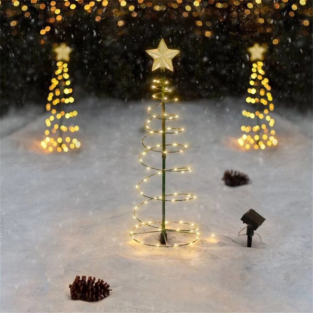 Creative LED Christmas Spiral Tree Lights - Outdoor Xmas Decor