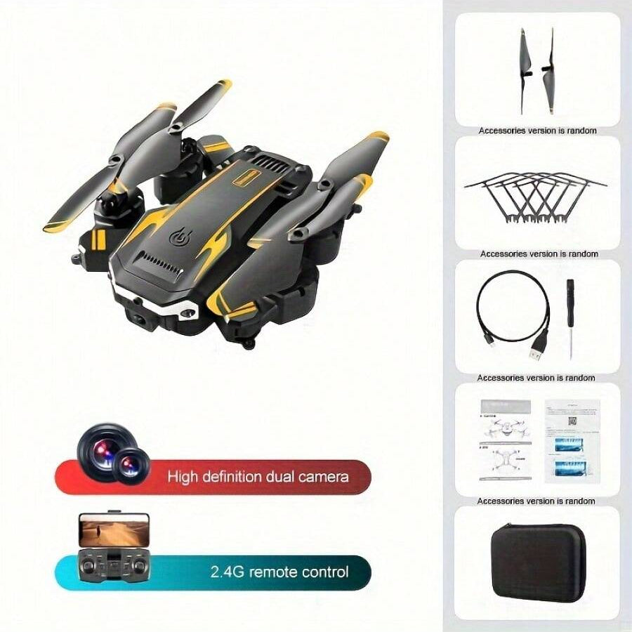 Remote-Controlled Unmanned Vehicle with Dual Cameras, Foldable Design, Four-Axis Aircraft for Kids