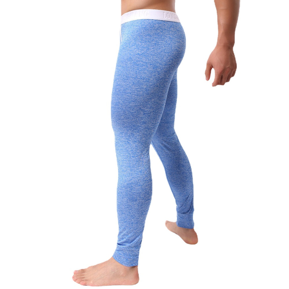 Men's Thermal Tights with Elastic U-Convex Pouch - Sleepwear & Fitness Long Johns