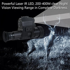 Digital Laser Infrared Night Vision Monocular 100-400M 1080P 2MP Photo & Video Recording