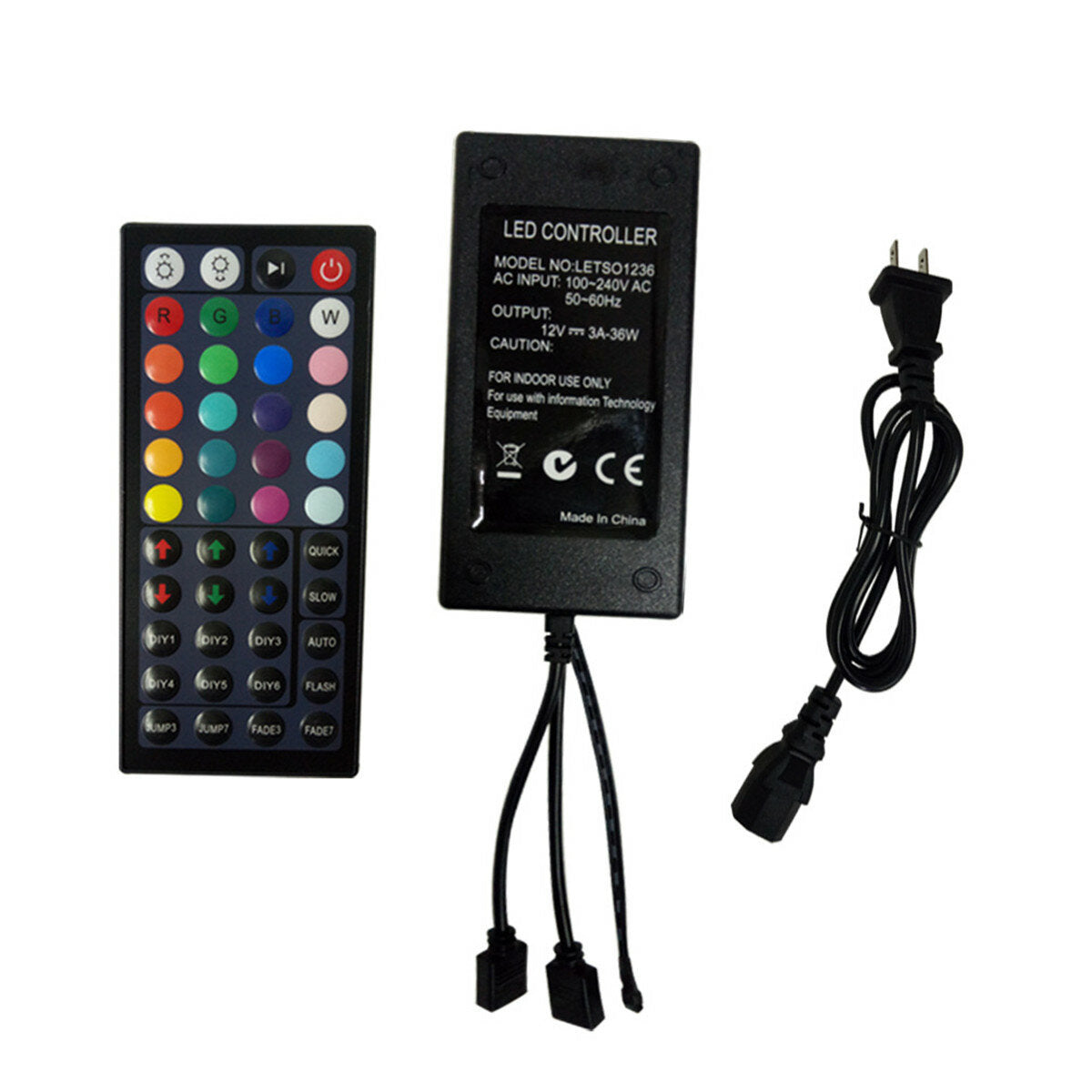 3M 5M 10M LED Strip Light SMD3528 RGB with IR Remote & Power Adapter, DC12V Decorative Lighting