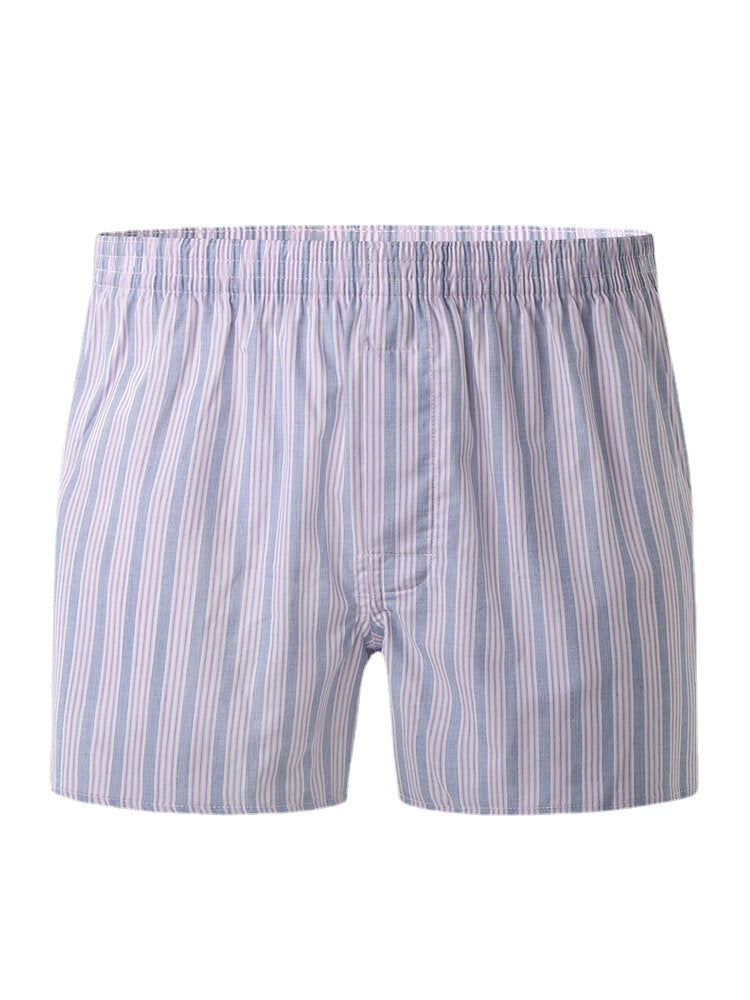Herren-Boxershorts aus 100 % Baumwolle, bunt, gestreift, lockere Passform, elastischer Bund, atmungsaktiv