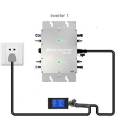 1200W Solar Grid Tie Micro Inverter, Waterproof IP65, MPPT, DC28-50V PV Input, AC180-260V Output for 30V/36V Solar Panels