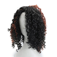 Deep Wavy Curly Lace Front Full Wig - Black Brown Hair