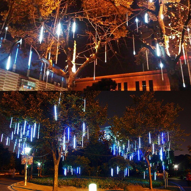 10 Tubes 30cm 300 LED Meteor Shower Rain Lights Christmas Tree Decor with Driver and US Plug