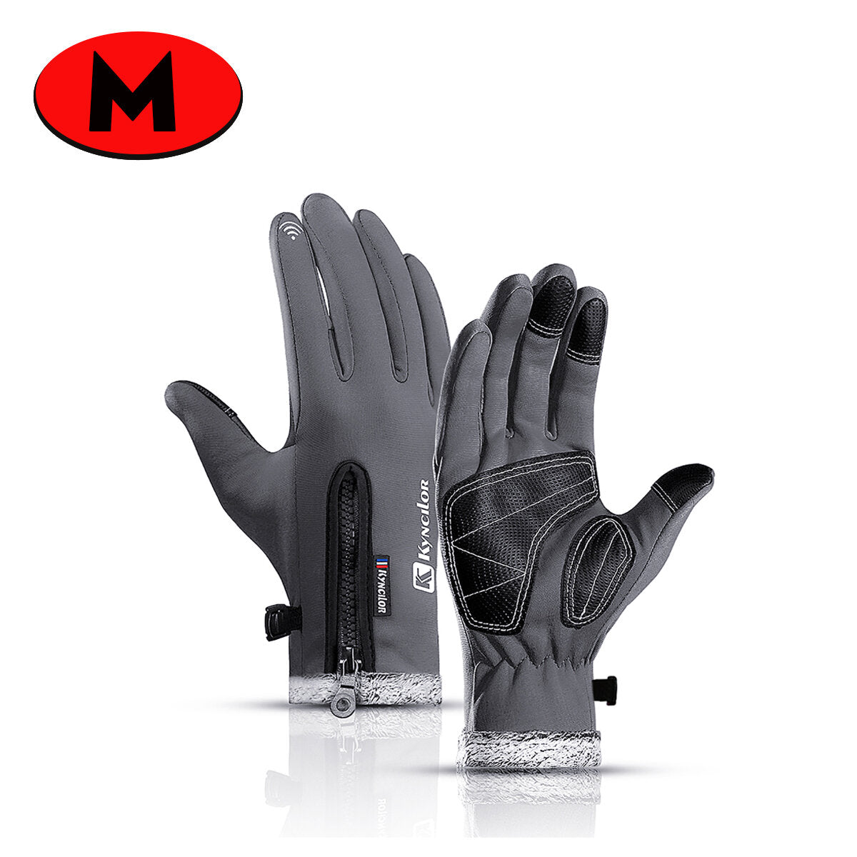 Winter Warm Fleece Windproof Non-slip Touch Screen Gloves for Skiing, Riding, and Motorcycling