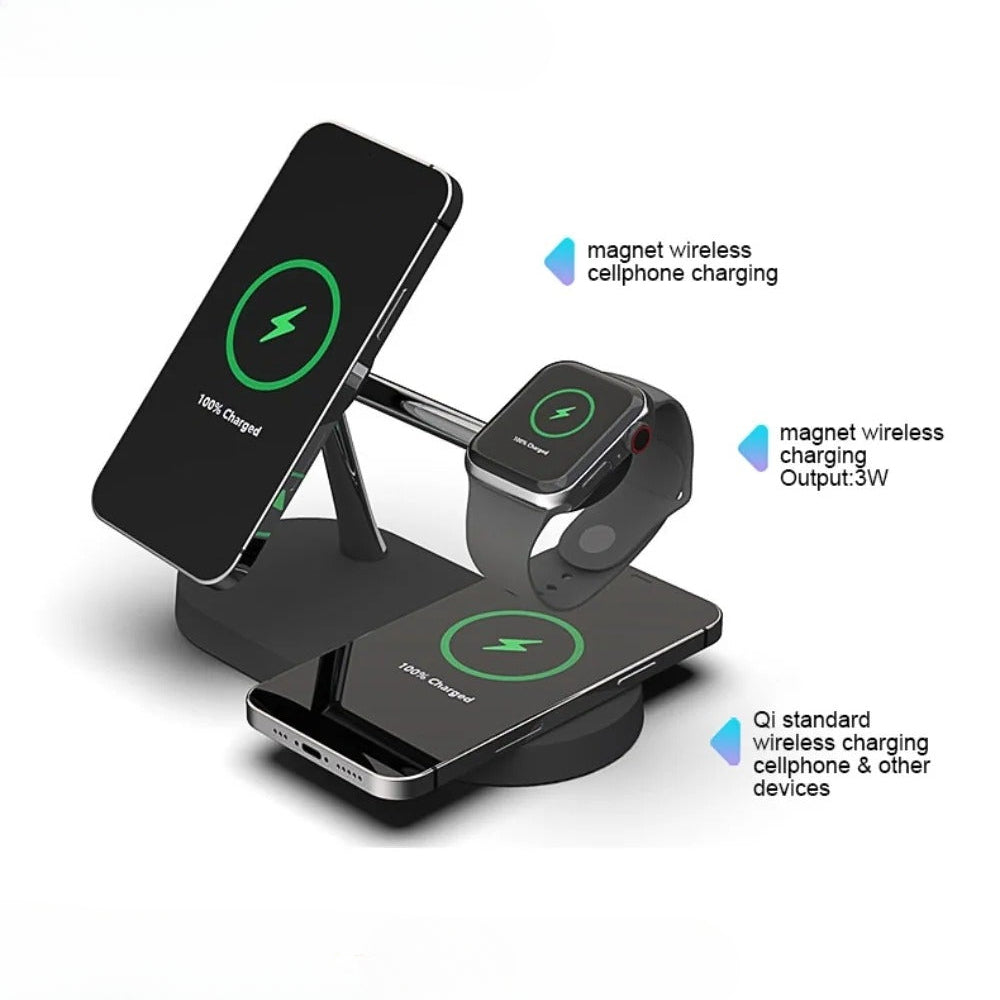 Fast Wireless Charger Pad for iPhone, Huawei, Redmi, AirPods, and Apple Watch